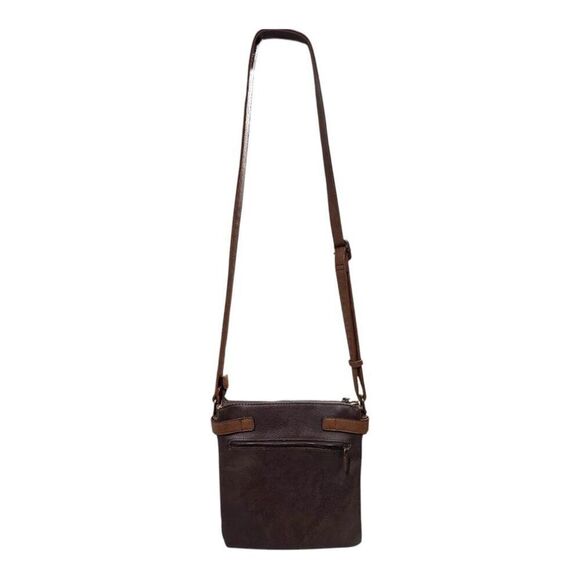 Darcy Marks London Floral Embossed Brown Leather Crossbody Bag Adjustable READ - Picture 7 of 12